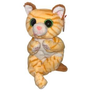TY Beanie Bellies Mango The Orange Tabby Cat Plush Animal Toy 8"